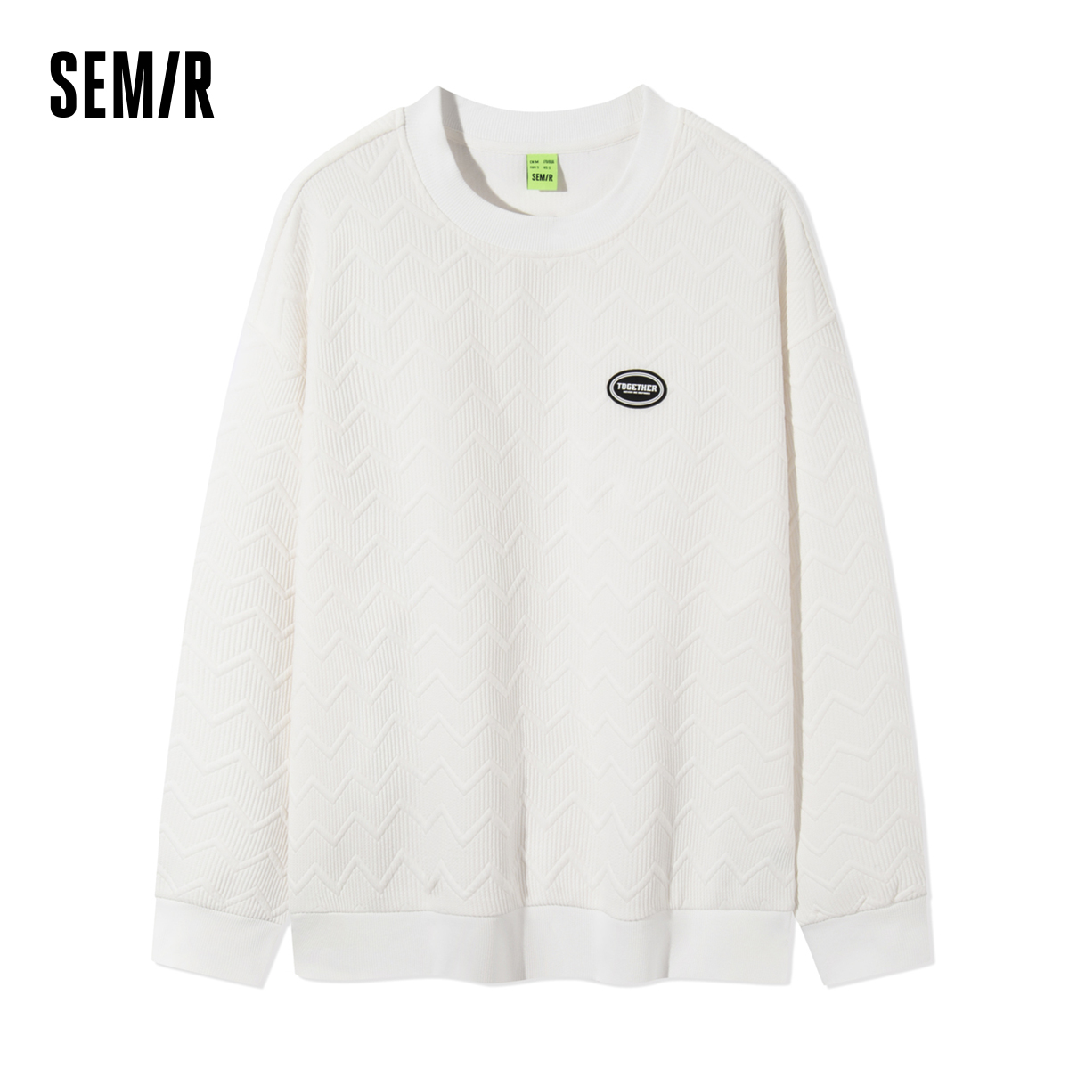 Semir Men Sweatshirt 2024 Spring Oversize New Fashion Simple Casual Style Versatile Round Neck Drop Shoulder Top Hoodies