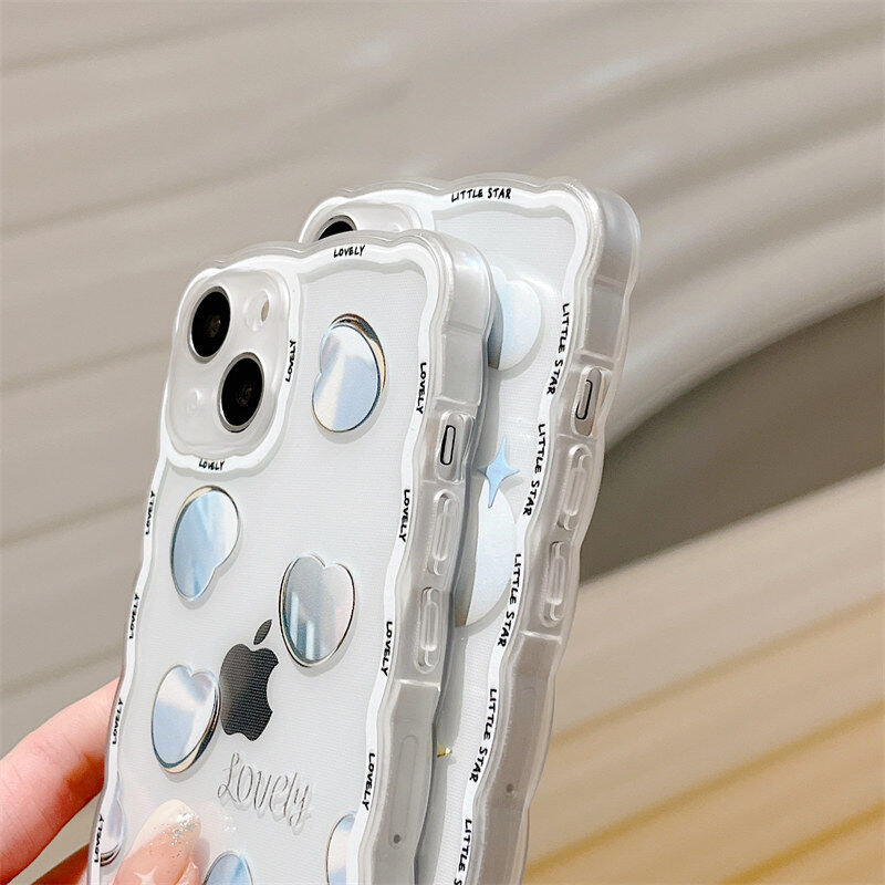 Shockproof Lens Protection Phone Case for IPhone 11 12 13 Pro Max Love Cloud Pattern Back Case for IPhone XR X Xs Max Girls' Gift Mobile Phone Case