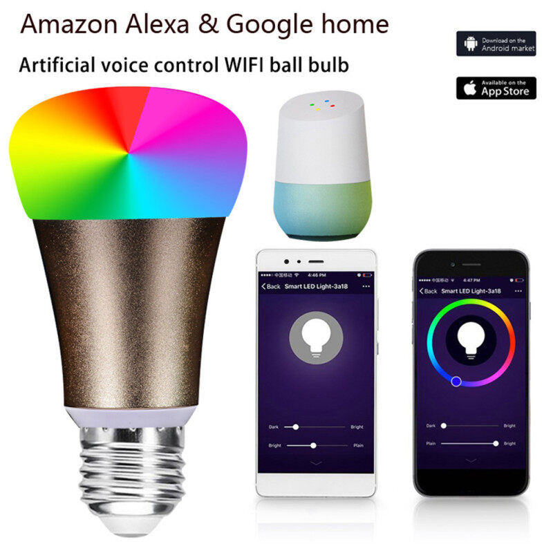 Bóng Đèn Thông Minh Nhiều Màu Điều Khiển Từ Xa LED Wake Up WiFi Đèn 7W