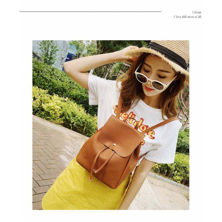 NIDALE✨ 【Free Shipping Miễn phí vận chuyển】Ba Lô Họa Tiết Da Mềm Ba Lô Nhỏ Thường Ngày Hàn Quốc Cho Nữ Túi Sinh Viên Đa Năng Xu Hướng Đường Phố Mới 2019🌸