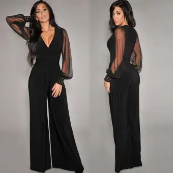 mesh leg jumpsuit