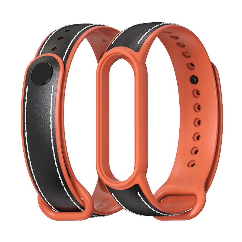 VUAERANG for Xiaomi Mi Band 7/6/5 Strap Leather Wristband Cowhide Lightweight Handmade Leather Strap Accessories