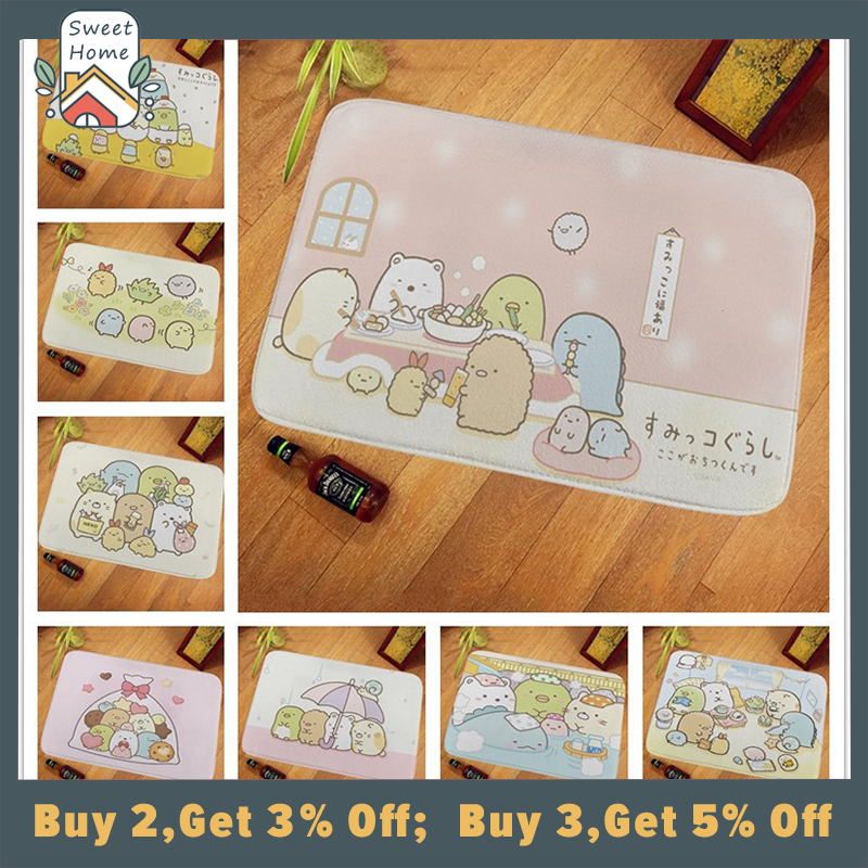 Sumikko Gurashi Memory Foam Absorbent Soft Mat Bath Bathroom Bedroom Floor Shower Rug Decor Coral Velvet Doormat Cot