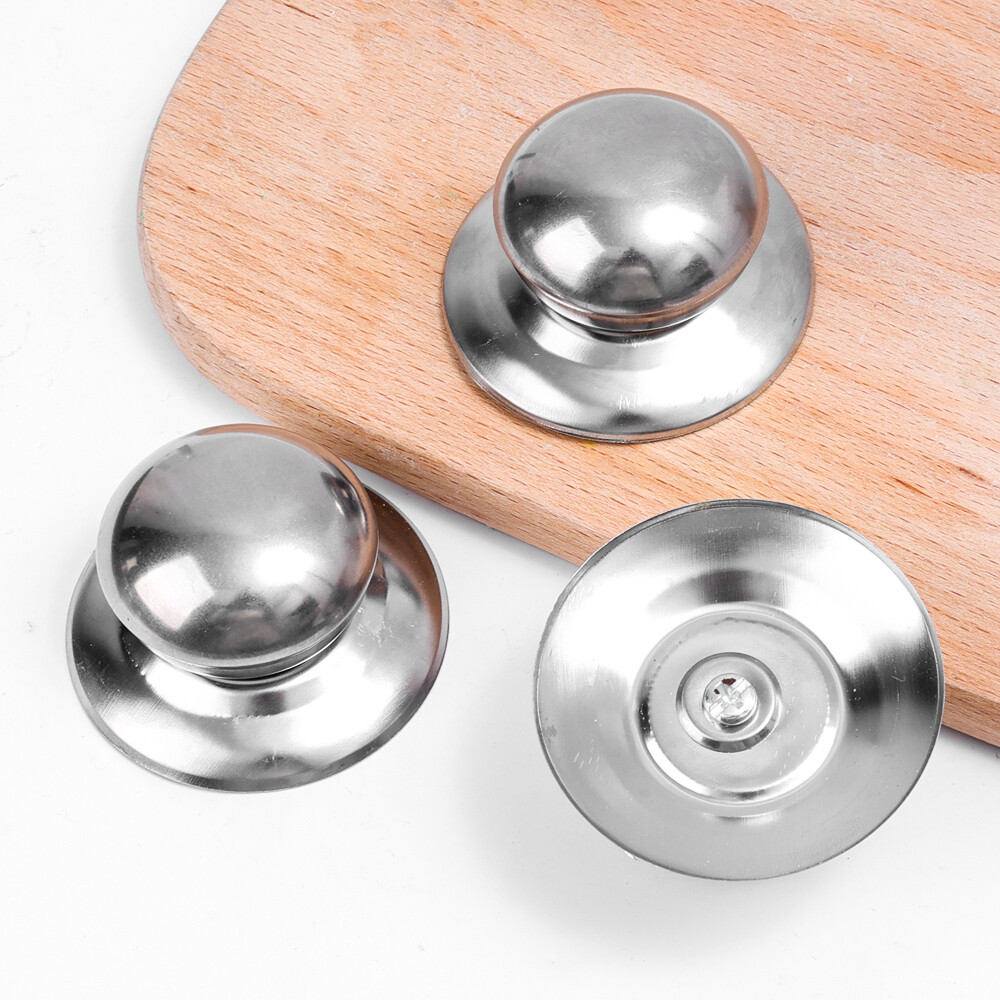Yespery 1/3 cái dụng cụ nấu nướng núm cầm nắp nồi chảo tay cầm thép không gỉ cho nhà bếp nắp nồi Mũ dụng cụ nấu nướng thay thế Tay cầm nồi