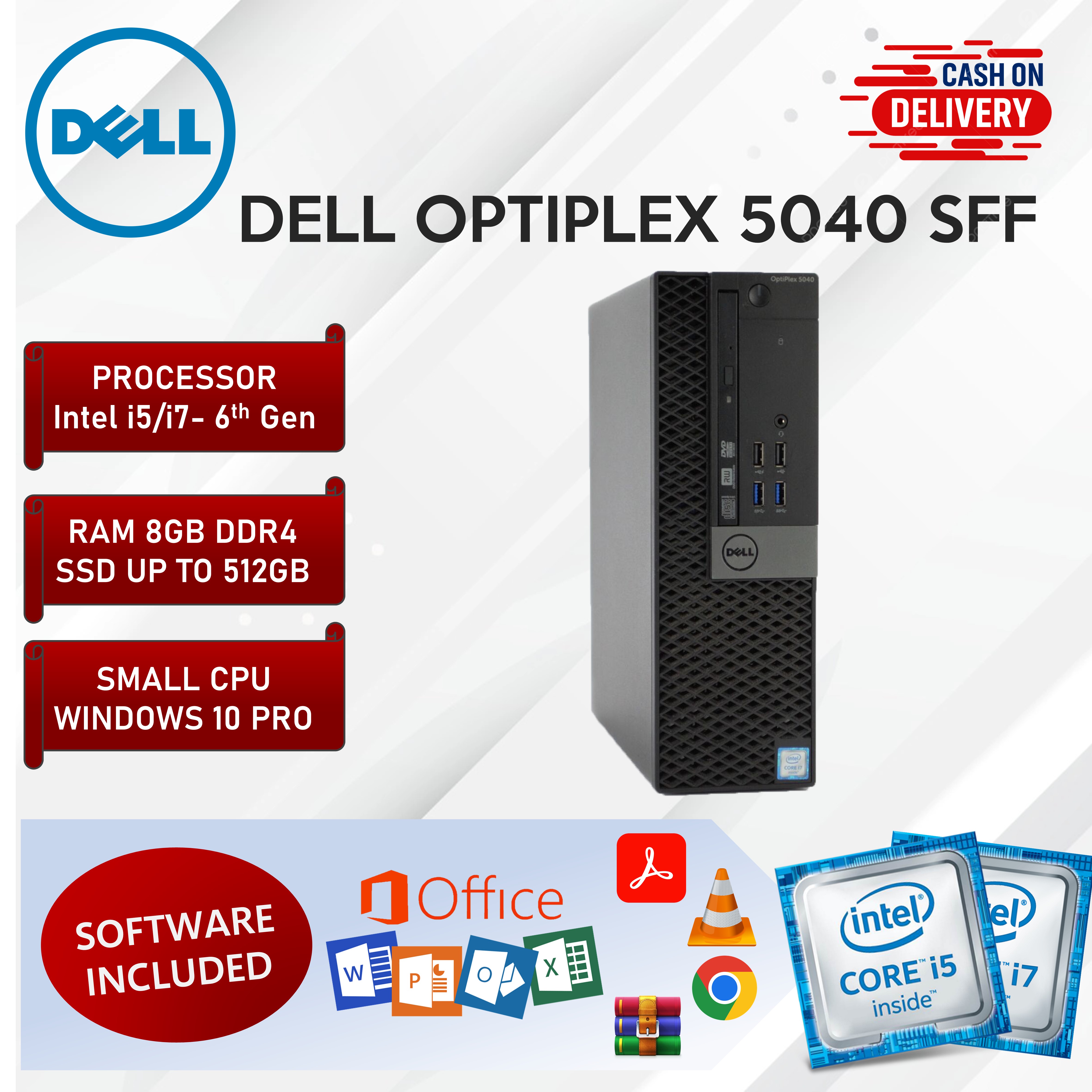 Dell Optiplex 5040 SFF PC Desktop i5 i7 6th Gen 8GB 16GB RAM 256GB 512GB SSD Small CPU Small