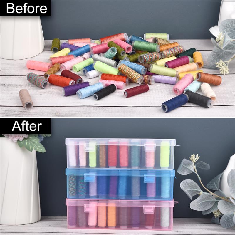 Sewing Thread Storage Box 42 Pieces Spools Bobbin Carrying Case Container Holder Craft Spool Organizing Case Sewing Storage