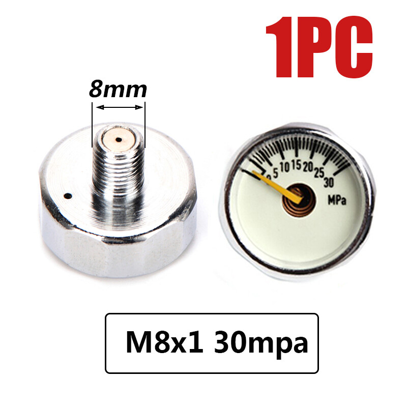 1pc 5/10/20/30/35/40MPA 1 Inch PCP Scuba Din Valve Regulator Pump Luminous M8X1  M10x1 Thread Mini Air Pressure Gauge Manometre
