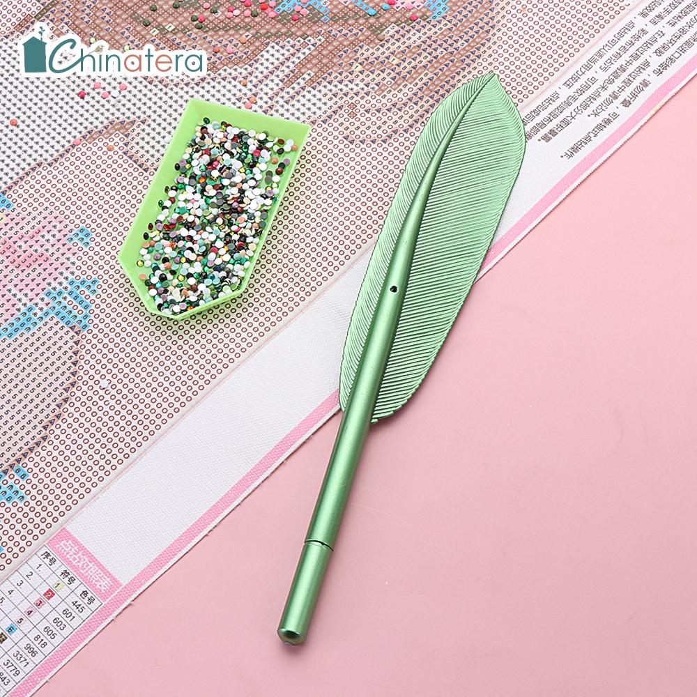 Chinatera 5D Diamond Painting Embroidery Tools Vintage Feather Point Drill Pen for DIY Cross Stitch Mosaic Craft