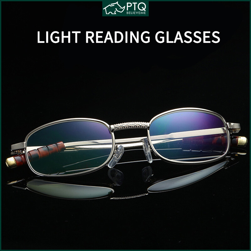 High Quality Reading Glasses Metal Frame Glasses Unisex Silicone Nose Pads Non-slip Temples with Free Aluminum Alloy Glasses Case Degree+100~+400
