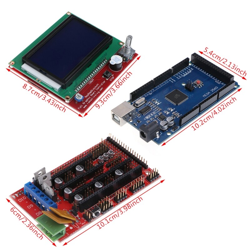 Bộ Máy In 3D CNC Bộ Điều Khiển Mega 2560 R3 + Ramp 1.4 + LCD 12864 + 5 A4988 Bước Điều Khiển