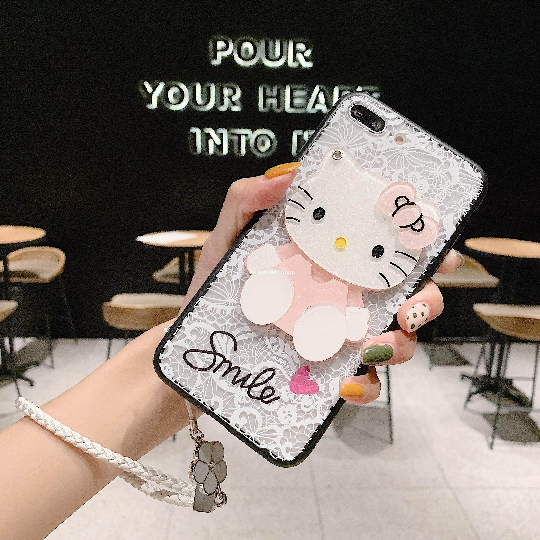 Pls Renda Cermin KT Casing Ponsel untuk OPPO R15X (K1) /Findx/A1K/F11 Pro/F11/A7/A31/A5 (A3S) /F9/F7