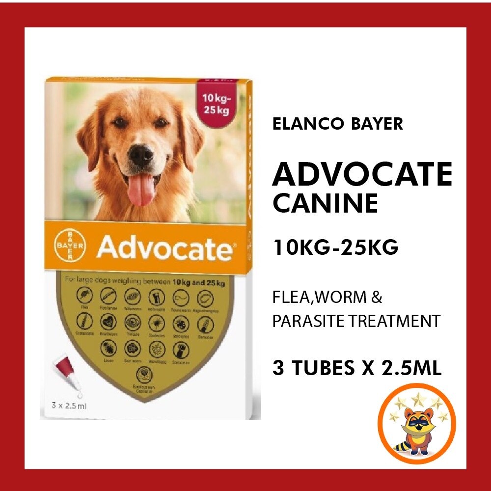 Elanco Bayer Advocate L 10kg-25kg Canine Dog (3 Tubes) Red | Lazada