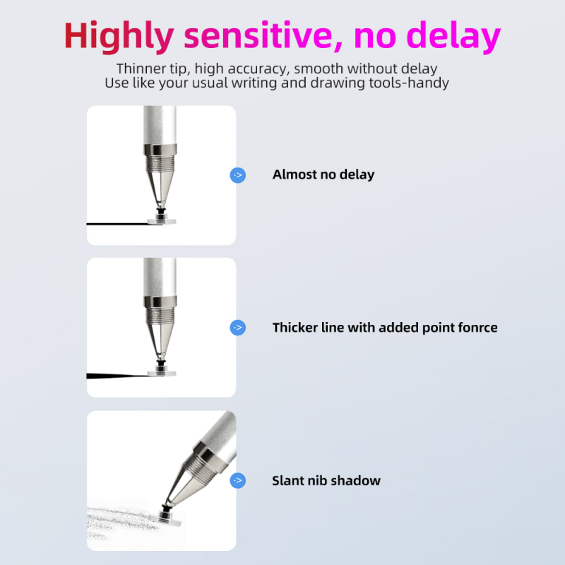 FONKEN Universal 2 In 1 Stylus Pen Capacitive Pencil Multifunction Touch Screen Drawing Pen for Android Ipad Iphone Table