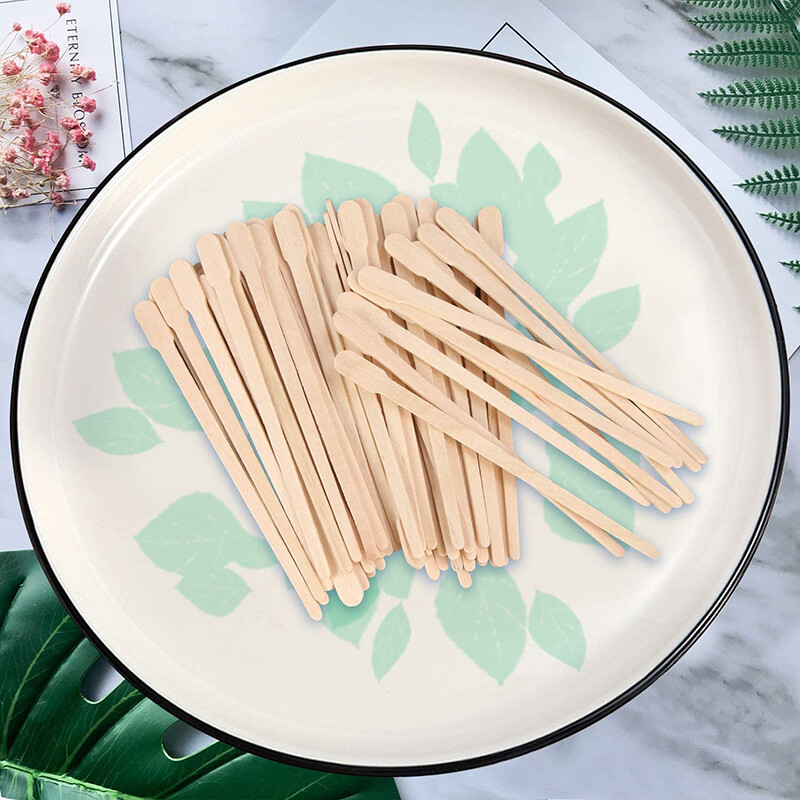 BEAUTYBIGBANG 100 Pcs/set Face & Eyebrows Hair Removal Eyebrow Wax Sticks Wooden Waxing Spatulas Mini Eyebrow Waxing Spatulas Small Wooden Waxing Applicator Sticks