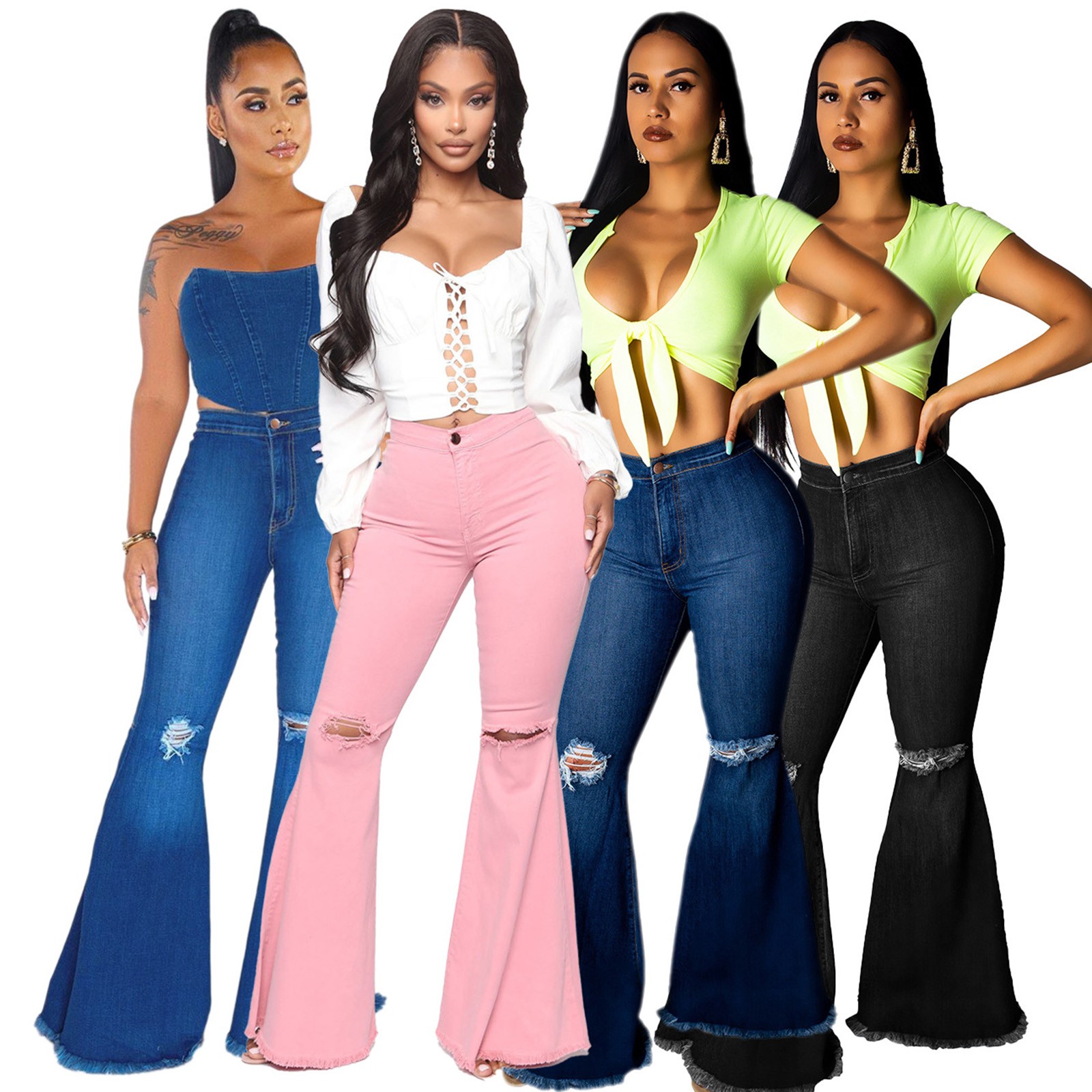 Buy Pink Flare Pants online | Lazada.com.ph