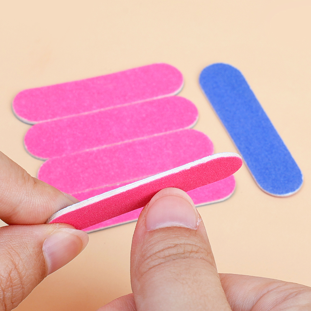 5pcs Mini Double Sided Nail File Manicure Pedicure Equipment Accessories Disposable Nail Buffer Strips