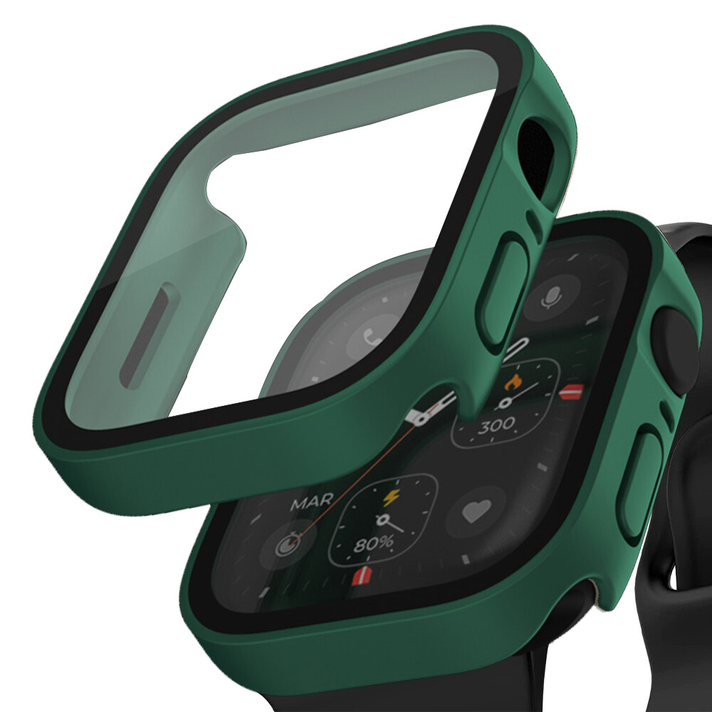 41MM 45MM waterproof Screen protector Bumper Frame matte hard Case for Apple watch 9 8 7 6/SE/5/4 cover Tempered glass film for iwatch 9 8 7 6 5 40 44