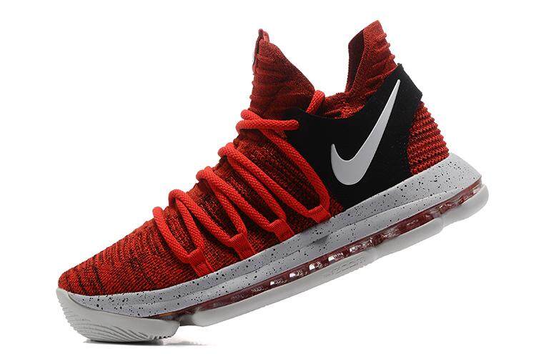 Baru Arrival_Nike_Shoes Zoom_KD_10 Sepatu Basket Pria Kevin_Durant Sepatu Elastisitas Keras Olahraga Sepatu Jogging Sepatu Jalan Sepatu Merah Putih Eur 40 46