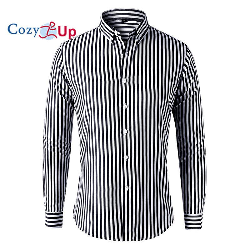 Cozy Up Men Casual Button Down Shirt Long Sleeve Stripe Shirt for Men Slim  Fit stripe shirt