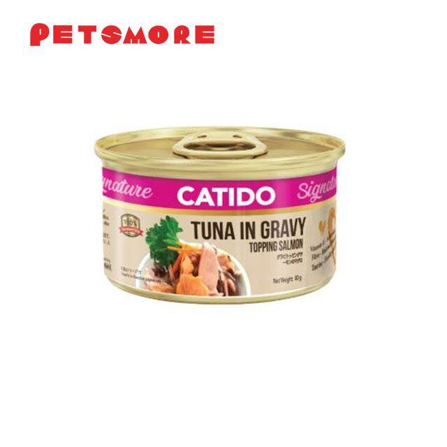 CATIDO SIGNATURE Tuna in Gravy Topping Salmon 80g (24 Cans) / Cat Food