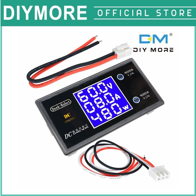 DIYMORE DC 100V 10A 1000W LCD Digital Voltmeter Ammeter Voltage Current Volt Power Meter Volt Detector Tester Monitor 12V 24V 36V