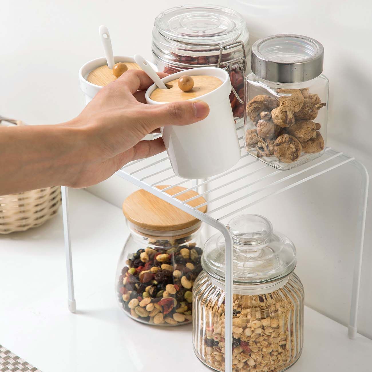 CNMF Iron Spice Rack Kitchen Desktop Storage Rack Sink Tableware Shelf
