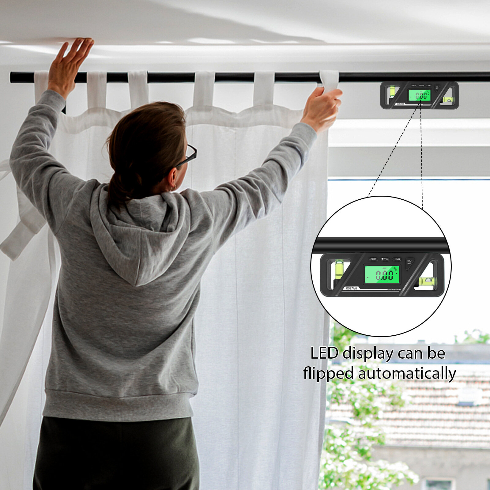 KKmoon ma-gnetic góc kỹ thuật số Meter tuyệt đối và tương đối đo góc độ và độ dốc chuyển đổi máy đo độ nghiêng đa năng màn hình LCD với đèn nền
