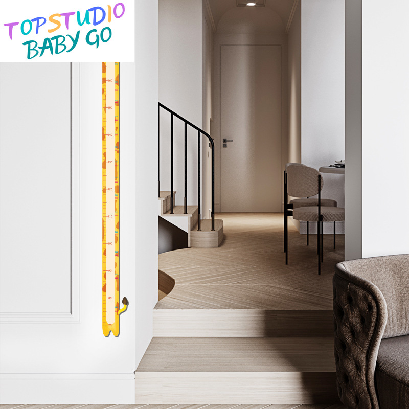 (Cle)Topstudio BabyGo Cartoon Removable Baby Playmat Height Measuring Artifact Wall Sticker Recordable Height Ruler
