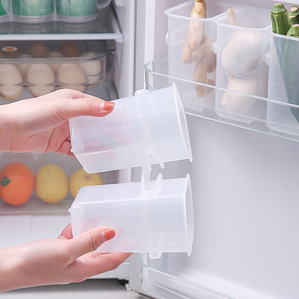 1/2Pcs Refrigerator Organizer Box Classification Plastic Convenient Fridge Side Door Storage Box Home Kitchen Supplies