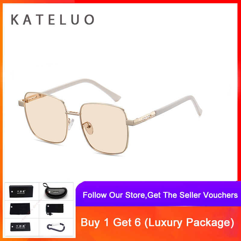 KATELUO Fashion New Fashion Sunglasses Ocean Piece Women's Sunglasses Metal Full Frame Sunglasses Large Frame Personality Sunglasses A0757