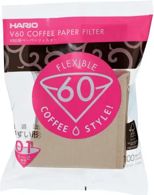 HARIO V60 Paper Filter 01 M 100 Sheets