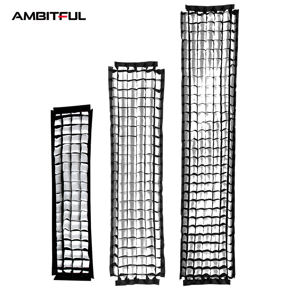 Ambitful 22x90cm 30x120cm 35x160cm softbox honeycom lưới
