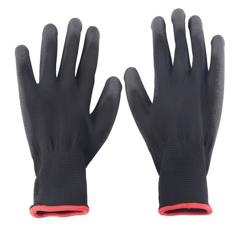 L Work Gloves Builders Protective Gardening PU Safety Nylon