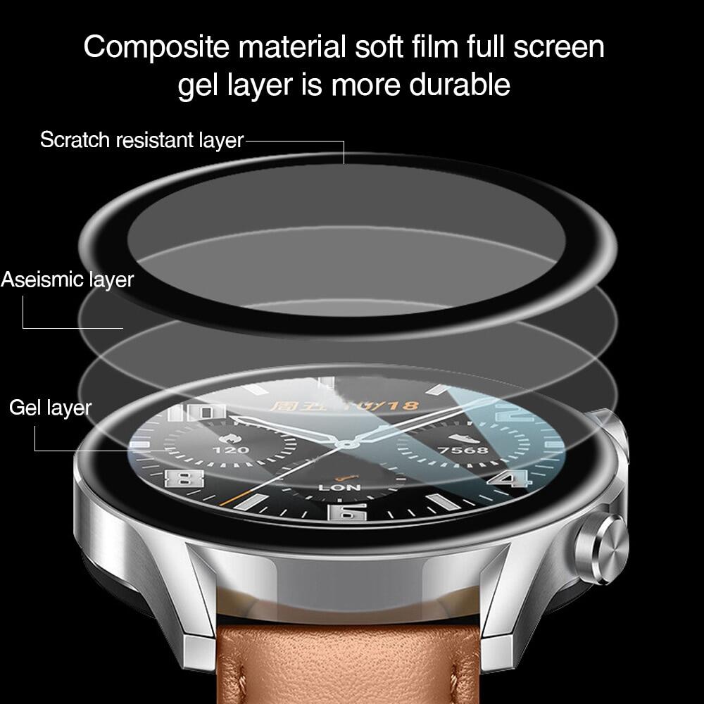 Bảo Vệ Màn Hình Cho Đồng Hồ Huawei Đồng Hồ Thông Minh GT2 46Mm GT2e Màng Uốn Nóng Toàn Màn Hình Cong Thế Hệ Thứ Hai Composite Bộ Phim Mềm Mại