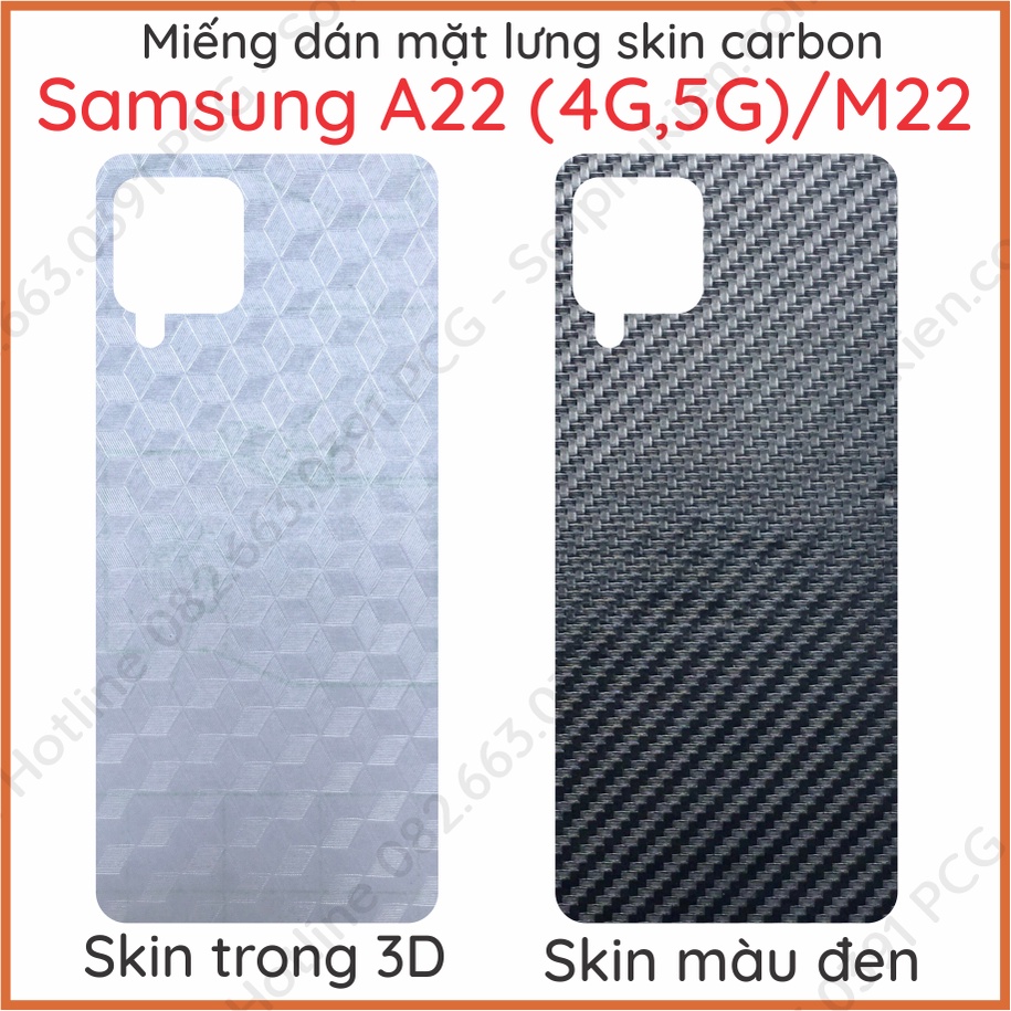 Miếng dán mặt lưng skin carbon samsung a22 4g / m32 / a22 5g / m22