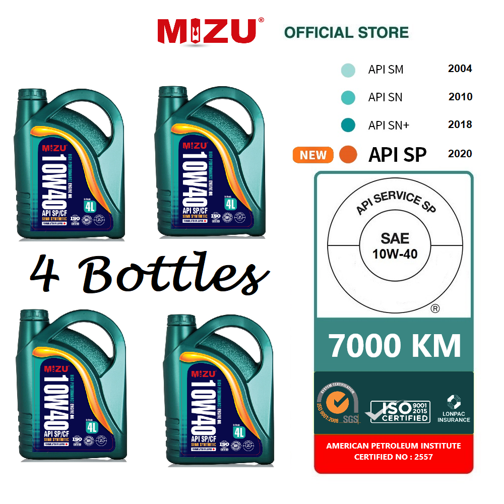 [Ship out in 1 day]1 Box ( 4 bottles ) [API SP] MIZU 10W40 Car Engine ...