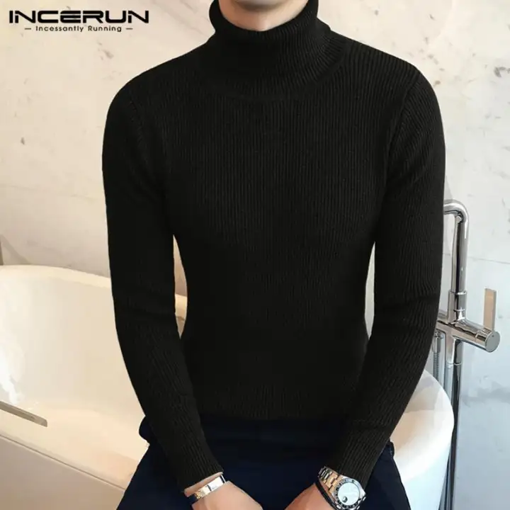 thin black roll neck jumper