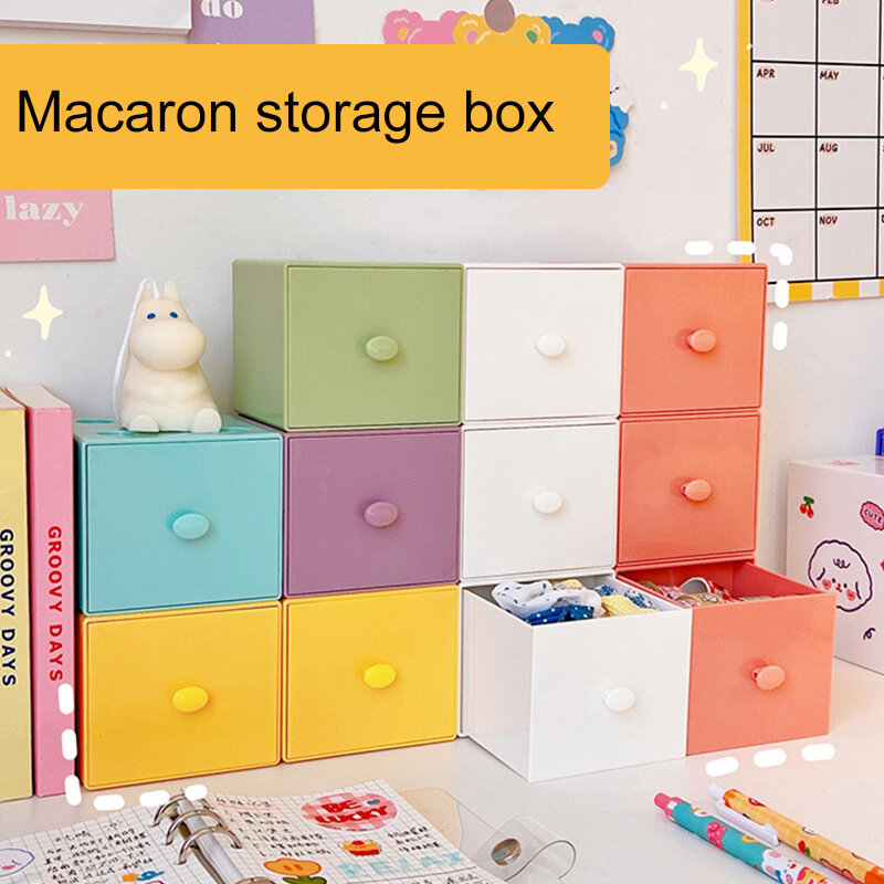 ZUOGUAN Hộp Đựng Hình Vuông Macaron Màu Kẹo Để Bàn Hộp Đựng Khối Xây Dựng Kết Hợp Miễn Phí Hộp Đựng Trang Sức Mỹ Phẩm