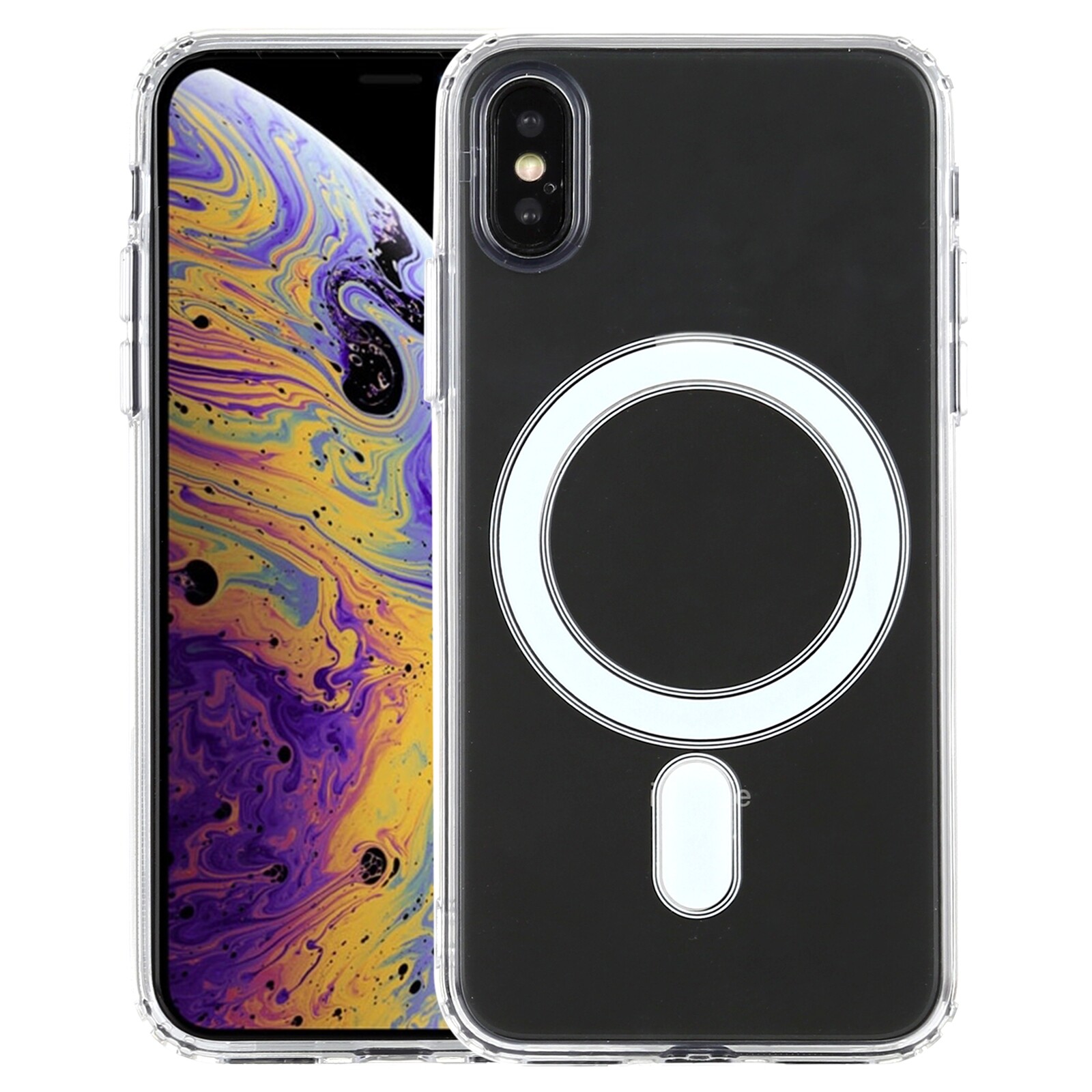 Magsafe case simple magnetic ring all-inclusive clear crystal acrylic pc +tpu shockproof case for iphone x / xs/iphone 11/iphone xr/ iphone 11 pro/iphone xs max/iphone 11 pro max/iphone 12 mini/iphone 12 / 12 pro/iphone 12 pro max/iphone 13 mini.....