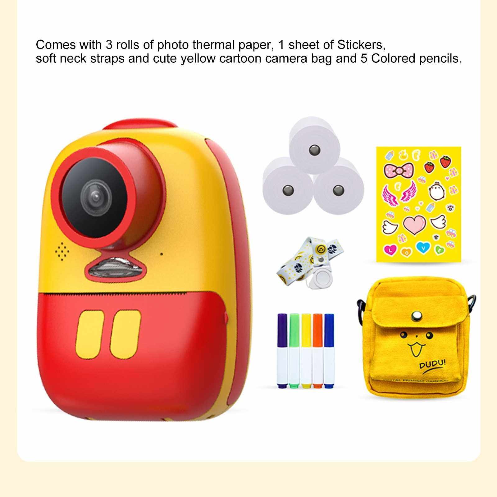Kids Instant Digital Camera Double Lens Toys Instant Print Camera Support Selfies Video with Wider Strap Cartoon Bag Photo Thermal Paper Portable Photo Printer for Girl Boy (Yellow) | Lazada Kids Instant Digital Camera Double Lens Toys Instant Print Camera Support Selfies Video with Wider Strap Cartoon Bag Photo Thermal Paper Portable Photo Printer for Girl Boy (Yellow) | Lazada