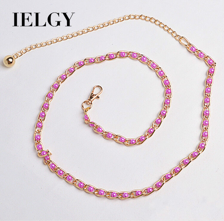 IELGY pearl ladies belt wild fashion skirt waist chain dress slimming belt