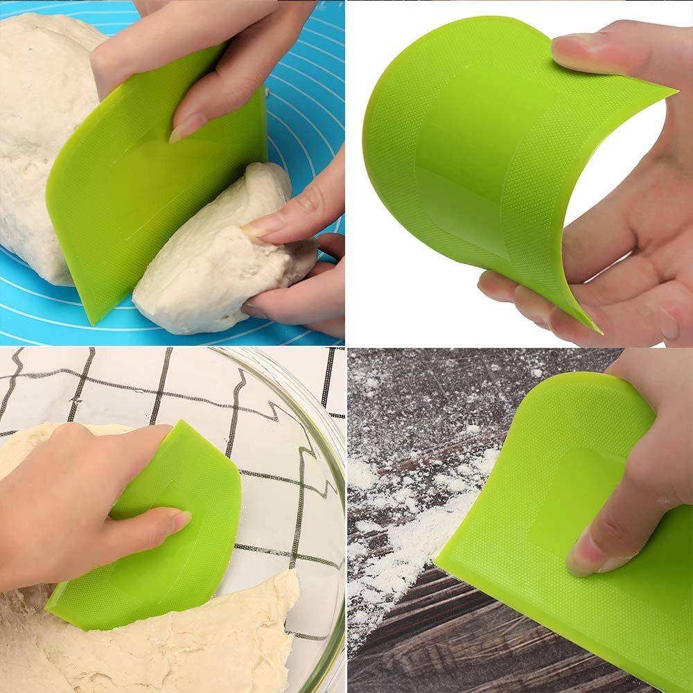 2pcs Plastic Dough Scraper Cream Smooth Cake Spatula Baking Pastry Tools Kitchen Butter Knife Dough Cutter Baking Pastry Tools