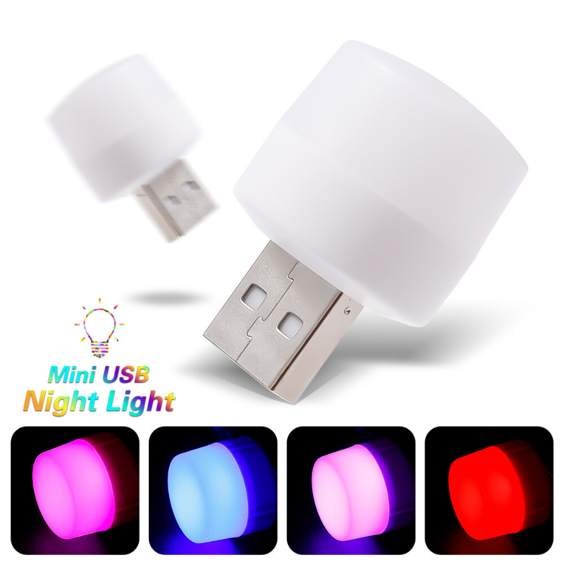 Vòng Phích cắm USB Đèn máy tính sạc điện di động USB đèn tròn nhỏ LED bảo vệ mắt đèn đọc đèn ban đêm