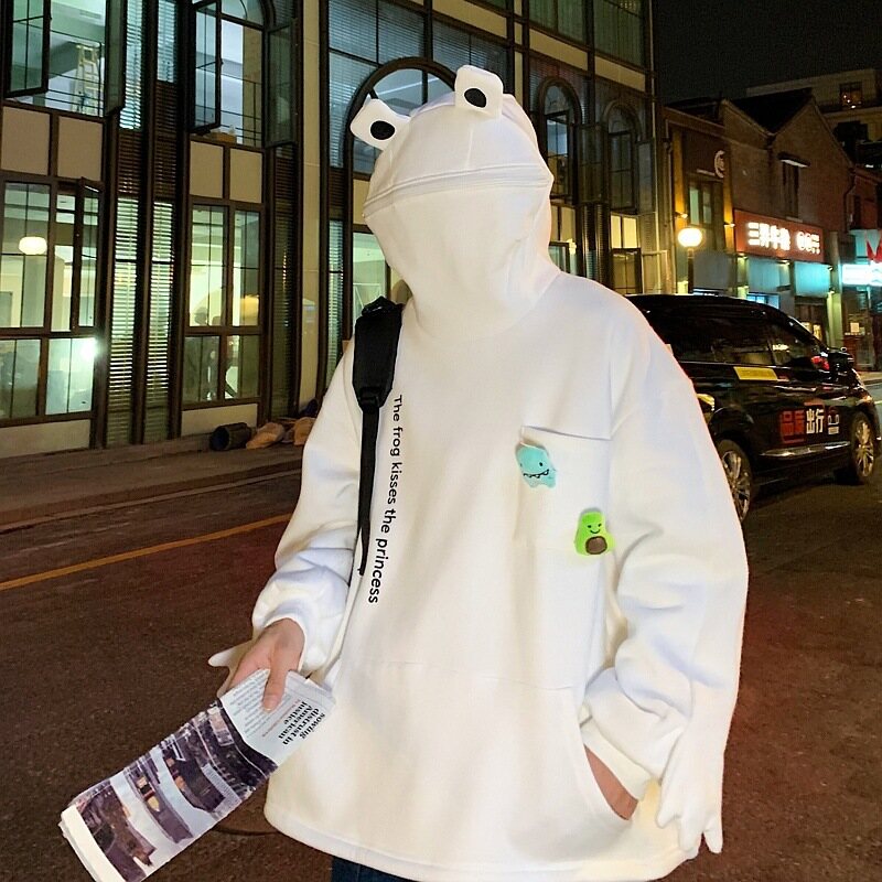 Women Novelty Frog Hoodie Cute Animal Shape Zip up Green Hooded Top Sweatshirt
