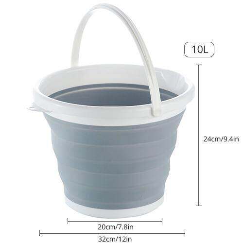 KONCO Folding Collapsible Bucket, Silicone Portable Outdoor Fishing Collapsible Round Bucket, Kitchen Fruit Vegetable Bucket