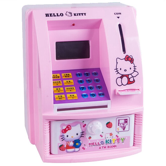 KT Piggy Bank Mini ATM Hộp Đựng Tiền Điện Tử An Ninh Đồng Xu Nhai Mật Khẩu Máy Rút Tiền Quà Tặng Cho Trẻ Em