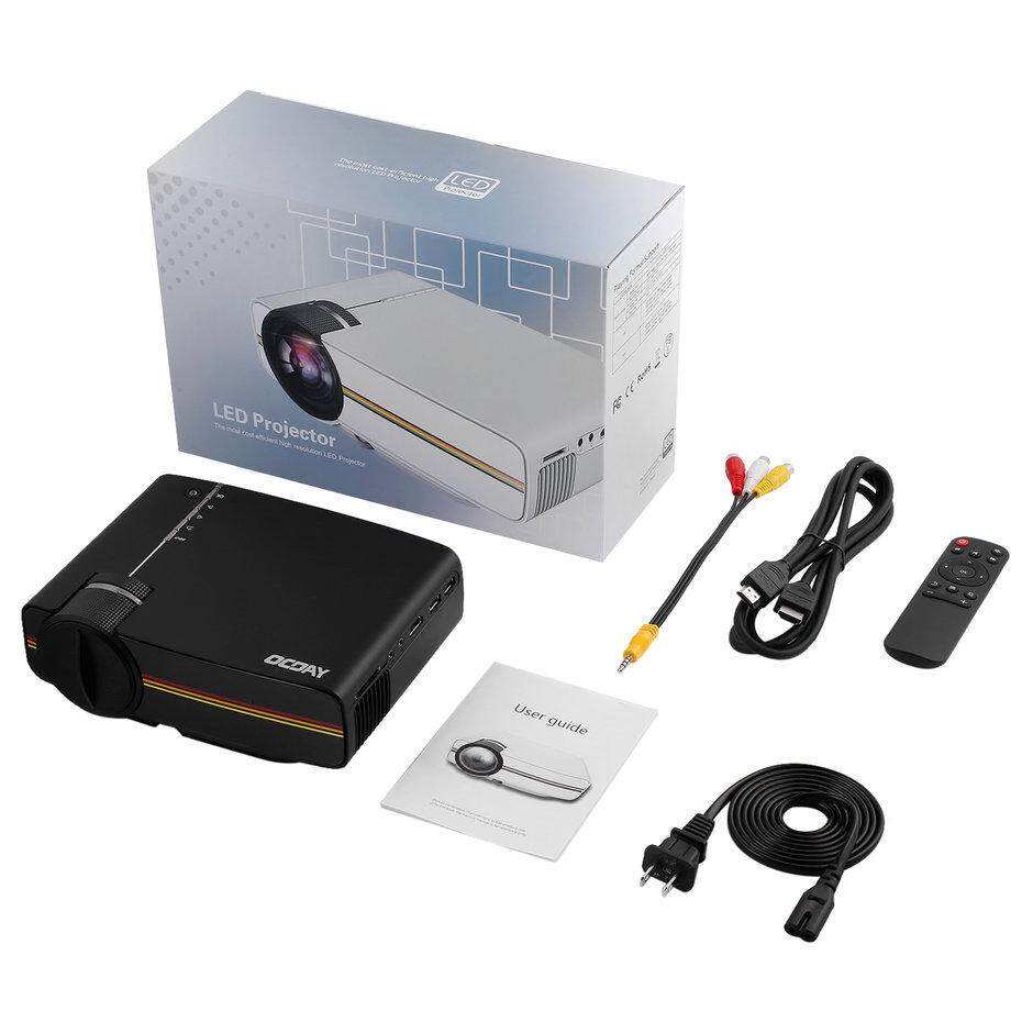Elec Ocday Mini Pixel 800X480 HDMI 1200LM LCD Imaging HD Proyektor Digital LED