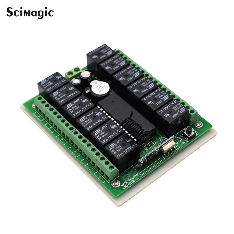 DC 12V 12 Channel Relay Module Wireless RF Remote Control Switch + Board 433MHz