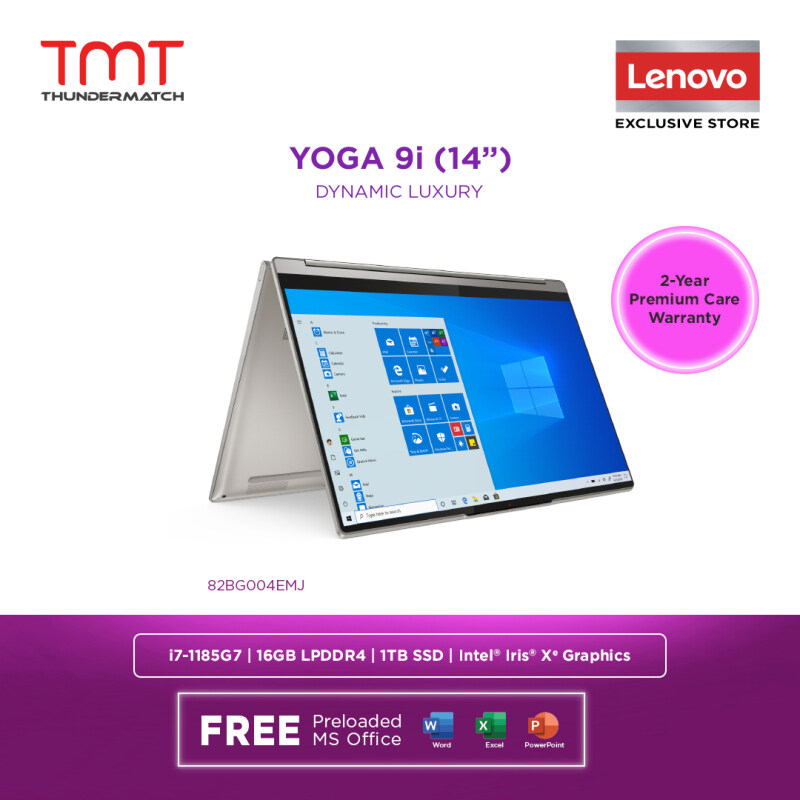 Lenovo Yoga 9 14ITL5 82BG004EMJ Silver Laptop | i7-1185G7 | 16GB RAM 1TB SSD | 14 FHD Touch+Pen | W10 | MS OFFICE + BAG Malaysia