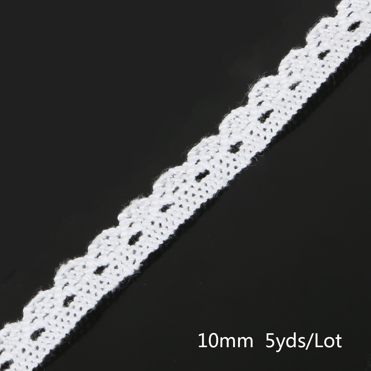 5 Yards White Knitting Cotton Lace Ribbon Fabric Trim For DIY Sewing Handmade Patchwork Scrapbook Crafts Apparel Accessories